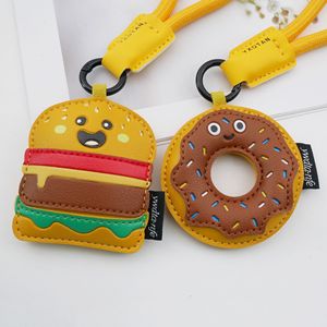 LLavero de cuero de hamburguesa de comida bonita de dibujos animados exquisito pequeño regalo para parejas colgante de mochila escolar de celebrante de <span class=keywords><strong>Internet</strong></span> - Product Image 3