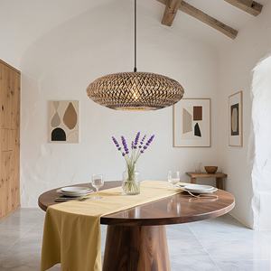 Lustres en osier bambou lampes suspendues pour décoration intérieure salle à manger style de <span class=keywords><strong>vacances</strong></span> salon bambou rotin suspension lampe - Product Image 1