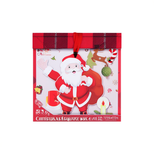 Scatola Quadrata Natalizia 22x22x22cm con Design di Babbo Natale per Confezioni Regalo - Product Image 2