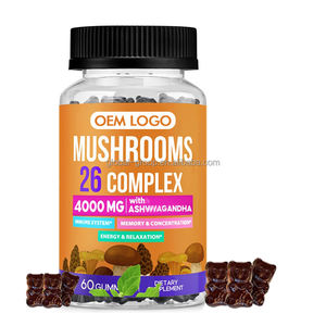 Без сахара, веганский ашваганда Рейши, Львиная Грива, повышение иммунитета, 8 из 1 грибов - Product Image 1