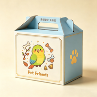 Boîte cadeau en PET avec impression de dessin animé personnalisée, poignée pliable, emballage extérieur gaufré pour les petits paquets de friandises pour hamsters