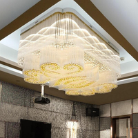 Lampu Kristal Bentuk Awan untuk Lobi Hotel, Aula Perjamuan, Pusat Penjualan, Mal, KTV, Ruang Komersial, Lampu Plafon Mewah Besar