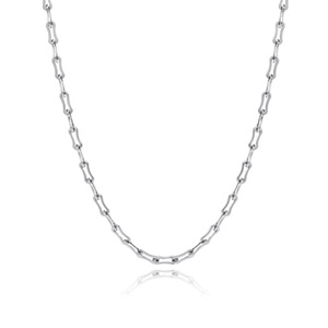 Gioielli di moda senza appannamento 316L in acciaio inox rettangolo anelli collana catene di alta qualità in argento catena per le signore degli uomini - Product Image 1