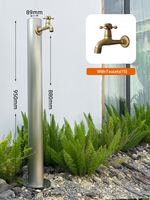 Support d'eau rond de 95 cm de haut avec robinet anti-gel, piédestal d'eau extérieur
