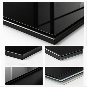 Pannello Decorativo in Vetro Laccato Nero per Armadio, Colori RAL, Vetratura Opaca Verniciata sul Retro - Product Image 3