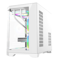 Gabinete para PC Gaming con Panel de Vidrio para Pecera, Torres y Cajas de Computadora, Gabinete MATX para Juegos con 3 Lados de Vidrio Templado