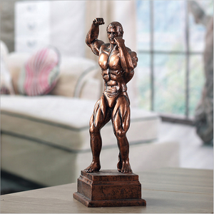 مخصص الراتنج الحرفية الكأس كمال الاجسام رجل تمثال صورة نموذج تصميم 3D فارغة شعار هدية الشخصية - Product Image 6