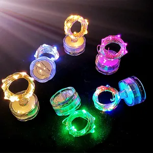 Luce da tè a led sommergibile 20 led 2 metri luci a stringa di fata led filo di rame stringa lingts lanterna a bottone impermeabile