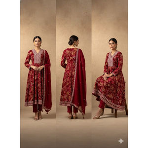 ชุดเซ็ต 3 ชิ้น ดีไซน์ใหม่ สวยงาม งานฝีมือประณีต ผ้าเรยอน สำหรับผู้หญิง สวมใส่ในงานปาร์ตี้ ผลิตจากวัสดุรีไซเคิล พิมพ์ลายดิจิทัล ใช้ได้ทุกฤดู - Product Image 1