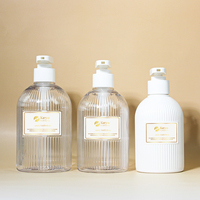 Nouvelle mode, flacon pompe en plastique vide personnalisé de 300 ml, 400 ml, 500 ml, crème pour les mains blanche, lotion pour le corps, shampoing, revitalisant