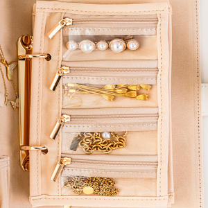 Organizzatore Pieghevole da Viaggio per Gioielli in Microfibra con Logo Personalizzato, Borsa a Rotolo per Gioielli, Pochette Avvolgibile per Gioielli - Product Image 5