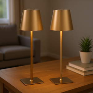 Lámparas de Mesa Doradas, Paquete de 2, Inalámbricas, LED, Control Táctil, Modernas, Lámpara de Escritorio, Funcionan con Batería, Iluminación para Dormitorio - Product Image 2