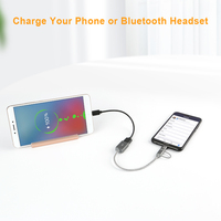 Câble adaptateur OTG USB-C Micro USB vers USB femelle 2-en-1 en nylon tressé en aluminium 480 Mbps pour téléphone Android, tablette, ordinateur portable et appareil photo