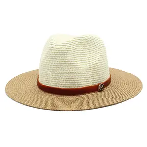 Wholesale Straw Cowboy Hat Color Gradient 100% Natural Paper Braided Panama Hat