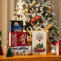 Décoration de Noël durable en forme de livre Père Noël, style moderne et créatif, accessoire de photographie de bureau, décoration de livre en papier pour Noël