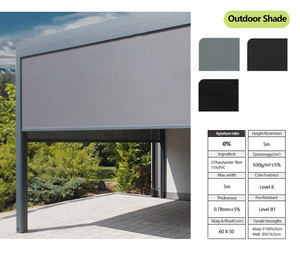 Stores de fenêtre d'extérieur électriques au design moderne Stores à glissière avec rouleaux coupe-vent en tissu polyester <span class=keywords><strong>anti</strong></span>-<span class=keywords><strong>UV</strong></span> - Product Image 5