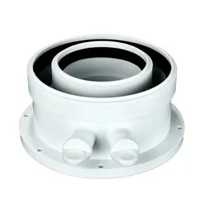 Factory 80mm Condensing Vertical Adaptor Condensing Flue pipe base 60/100 Condensing F-M 90 Degrees Elbow