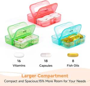 7-дневный Еженедельный органайзер для таблеток Zoksi <span class=keywords><strong>2</strong></span> раза в день, рыбий жир, витаминные добавки, дорожный ящик для хранения таблеток - Product Image 5