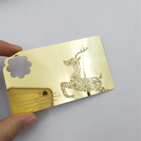Cartes en métal miroir en acier inoxydable, adhésion VIP, impression personnalisée, cartes de visite en métal or argent