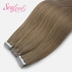 Extensioni per capelli umani Remy marroni da 22 pollici a doppia trama, senza perdita di capelli, con nastro adesivo, per salone - Product Image 5