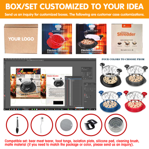 Trituradora de pollo de Venta caliente de fábrica, trituradora de carne, herramienta de trituración de carne con asas y base antideslizante adecuada para carne de cerdo tirada - Product Image 6