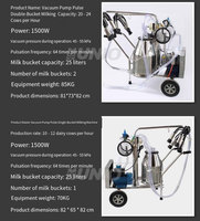 Machine à traire manuelle en acier inoxydable portable pour vaches, moutons, chèvres, vaches