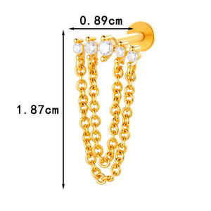 Gioielli da Piercing Moda a Quadrifoglio in Titanio Personalizzati Perno in Titanio F136 + Top in Ottone <span class=keywords><strong>Orecchini</strong></span> G23 Stud <span class=keywords><strong>per</strong></span> <span class=keywords><strong>Cartilagine</strong></span> <span class=keywords><strong>Orecchio</strong></span> in Titanio - Product Image 5