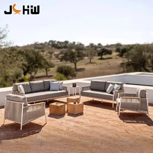 Hotel Furniture Luxury Sofa Aluminum Modern Garden Sofa Set Rattan Wicker Outdoor Furniture