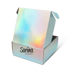 Tùy chỉnh in logo mỹ phẩm ba chiều Bạc Hộp quà tặng sang trọng bao bì hộp vận chuyển - Product Image 3