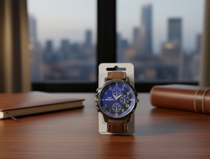 Orologio Meccanico HYF 43mm Quadrante Rotondo Cinturino in Pelle Cronografo Sportivo da Uomo Cassa in Acciaio Inossidabile Vetro Minerale - Product Image 2