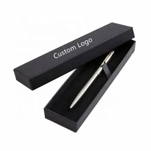 Kalem kutusu özel baskı lüks siyah karton ambalaj sert hediye kapaklı kutu kalem kutusu için