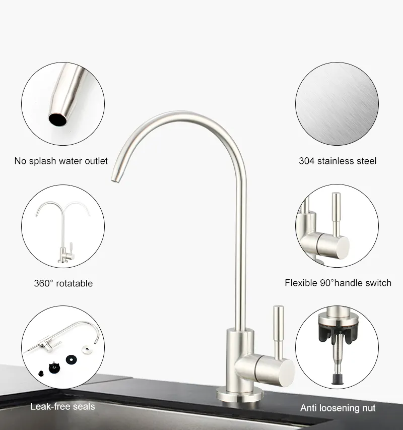Real SUS304 Quick Fitting Drinking Purifier Water Tap for Beauty