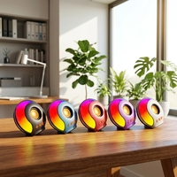 Nouveau mini haut-parleur portable sans fil IPX6 étanche 5.3 avec éclairage LED RGB compact, lecteur audio TWS AUX, batterie 1200mAh pour extérieur