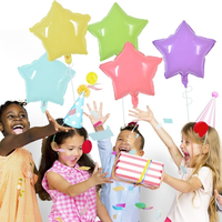 Ballons en aluminium en forme d'étoile et de cœur de 18 pouces, couleur unie, pour la décoration de fêtes d'anniversaire, ballons en feuille pour enfants, vente en gros