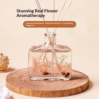 Diffuseurs d'huiles essentielles sans alcool en verre de 100 ml, ensembles de désodorisants longue durée pour voiture, aromathérapie, fleurs éternelles, encens sans flamme