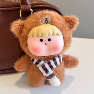 Toptan <span class=keywords><strong>PVC</strong></span> şekil vinil ve peluş kör kutu peluş anahtarlık ile vinil yüz dolması hayvanlar gizem kutusu peluş oyuncak - Product Image 4