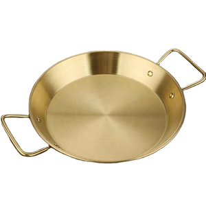 Plaque de nouilles de cuisson instantanée Ramen à double oreille en acier inoxydable de style coréen avec poignée pour plat de fruits de mer espagnol de fête - Product Image 3