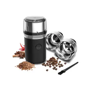 200W Power Black 2 Removable Stainless Steel Coffee Mill Blender and Espresso Maker 70 g Automatic Electric Coffee Grinders