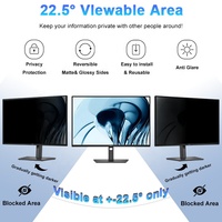 Filtre de confidentialité anti-espion bidirectionnel amovible pour moniteur Dell 24,1 pouces 16:10, protection d'écran anti-reflets bloquant la lumière bleue