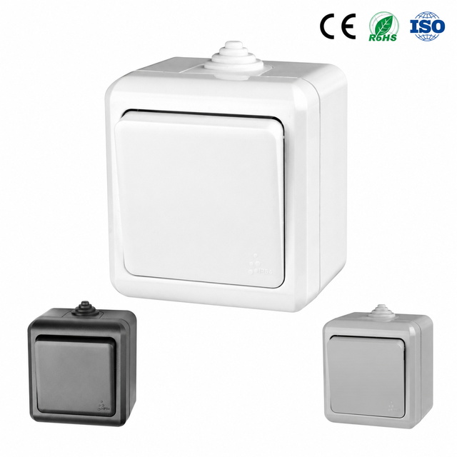 Factory Direct IP54 Waterproof Brass 10A 3 Outlets PVC ABS Schuko Socket Durable Outdoor Grounded Wall Power Socket Switch