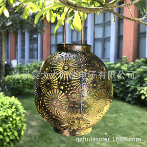 Lámpara Solar de Hierro con Panel Solar para Decoración de Jardín y Patio - Product Image 3