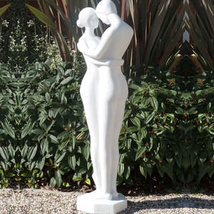 Tema a grandezza naturale scultura di arte astratta decorazione per la casa giardino marmo amore coppia statua - Product Image 1