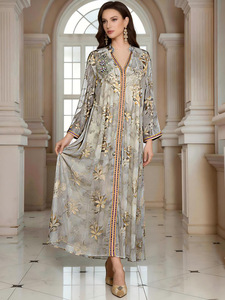 Vestido Musulmán de Moda, Lujoso con Bordado y Lentejuelas, Estilo Oriente Medio, Dubái, Abayas, Turquía, Caftán, <span class=keywords><strong>Ropa</strong></span> Islámica Larga <span class=keywords><strong>para</strong></span> <span class=keywords><strong>Mujer</strong></span> - Product Image 4