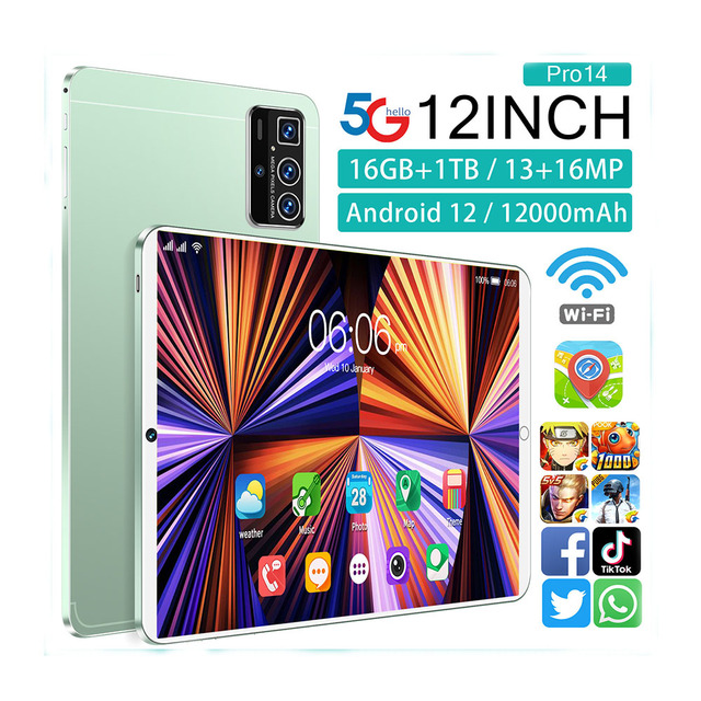 10Inch Dual Core AMD Android 12 Tablet 2K Resolution Waterproof Wi-Fi 5G New Education Phone Call Capable Business Use 16GB