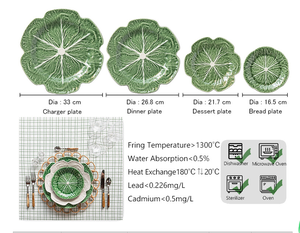 Vente chaude Assiettes à dîner en céramique irrégulière de forme de chou blanc créatives en porcelaine fine Plat et assiette pour les occasions de fête - Product Image 4