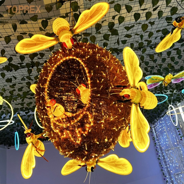 TOPREX Outdoor Landscape Decorative Lighting Beehive Nest LED Motif Lights Honeycomb and Dynamic Bee