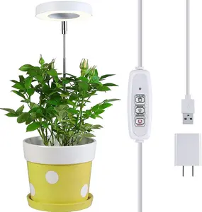 Hot Sale LED Plant Grow Light Angle Ring Natural Light Halo for Indoor Plants 3/9/12H Timer for Bloom and Dimmer