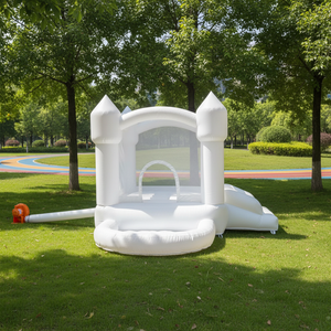 Château gonflable miniature blanc, <span class=keywords><strong>trampoline</strong></span> blanc, toboggan combiné - Product Image 2