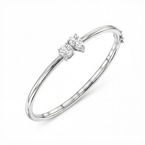 Pulsera Toi et Moi con diamantes cultivados en laboratorio, redondos y en forma de pera, en plata de ley 925, titanio, oro de 10K, 14K y 18K, joyería fina y elegante. - Product Image 1