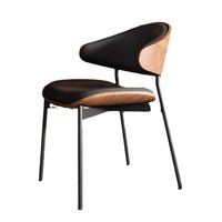 Chaise de salle à manger design minimaliste moderne avec dossier complet Chaise de bureau en bois massif Ames pour restaurant
